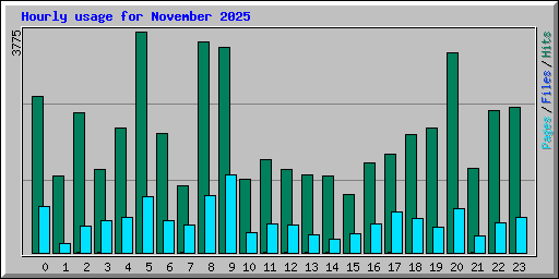 Hourly usage for November 2025